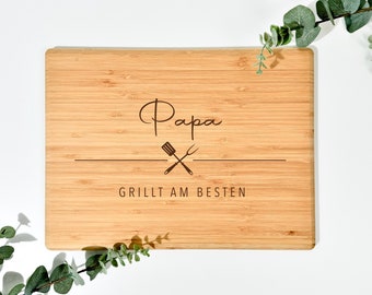 Bamboo board XL | 40x30 | individually personalizable | Father's Day | Mother's Day | Birthday | Cutting board | Serving board | Grill board