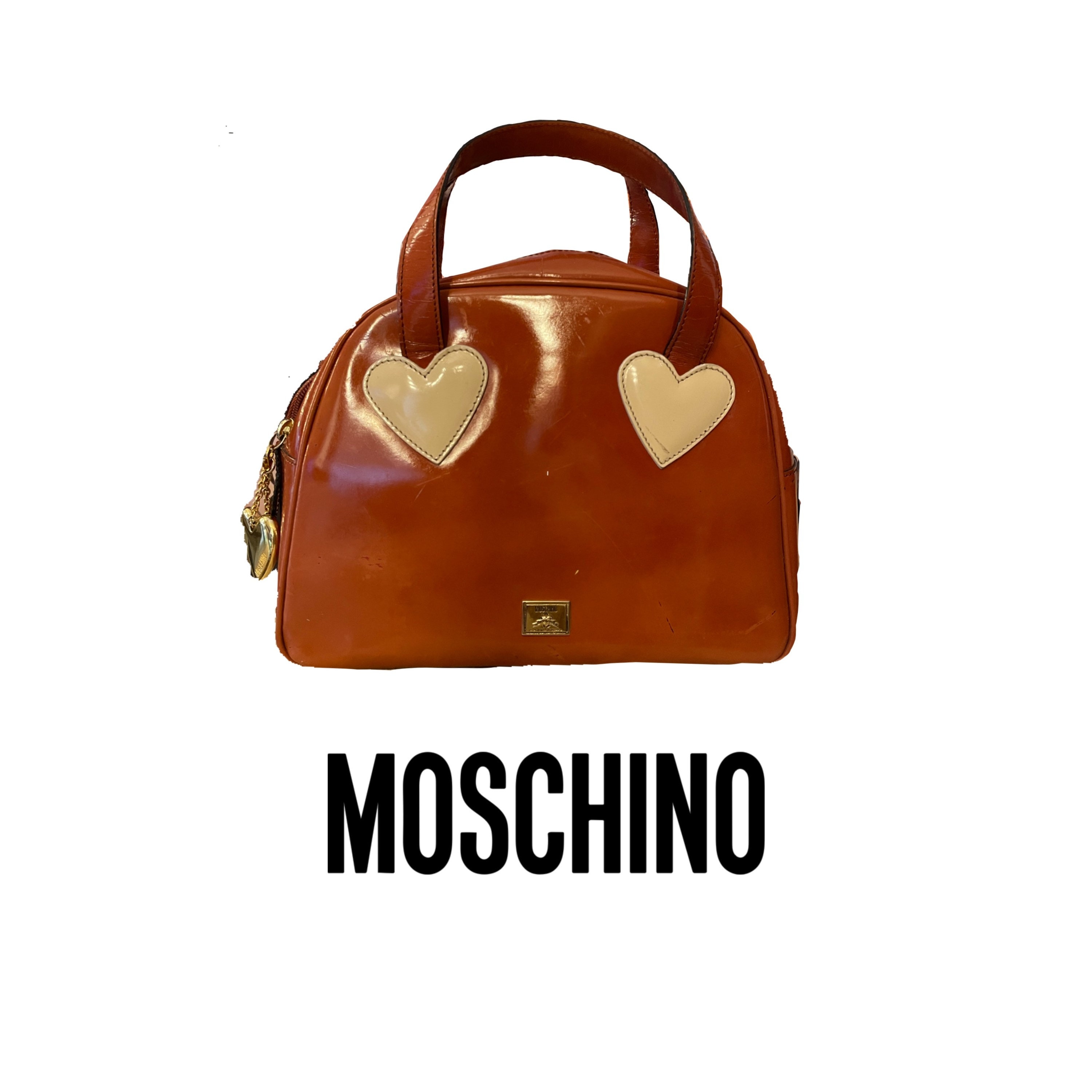 Moschino Heart-shaped Leather Tote Bag in Brown