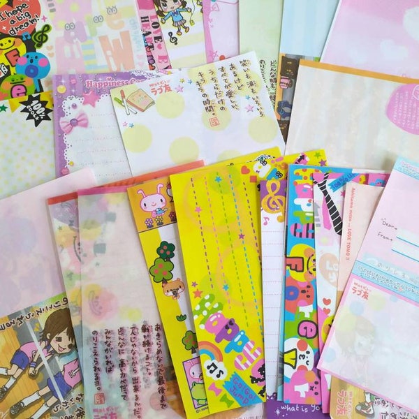 100 sheets Japanese retro memo sheets, 2000s, kawaii Japanese stationary, stationary grab bag, kawaii memo sheets, cute stationary,