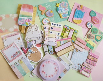 BEAUCOUP ! Post-it kawaii, cachet à index, onglets de livre, blocs-notes autocollants, sac à main kawaii