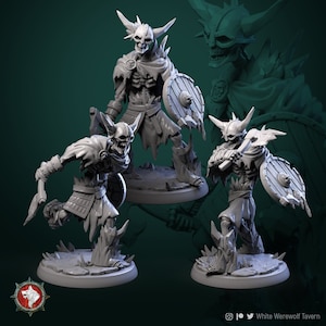 Frost Skeletons Set - Miniature 32mm Scale - White Werewolf Tavern