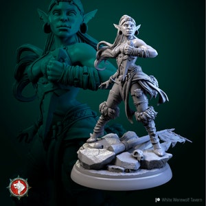 Female Goblin Thief - 32mm/75mm Scale Miniature and Bust - White Werewolf Tavern