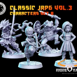 Classic JRPG Vol. 3 - Characters Set B - 32mm Scale Fantasy Miniature - RN Estudio