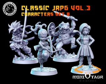 Classic JRPG Vol. 3 - Characters Set B - 32mm Scale Fantasy Miniature - RN Estudio