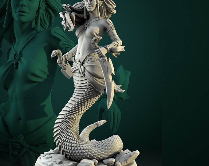 Hara Naga Female Warrior Miniature 32mm/75mm Scale and Bust Etsy