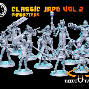 Classic JRPG Vol. 2 - Characters - 32mm Scale Fantasy Miniature - RN Estudio
