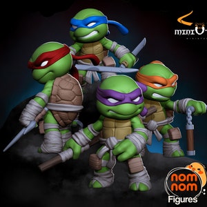 CHIBI Turtles - Skala 50 mm - Figurki Nomnom