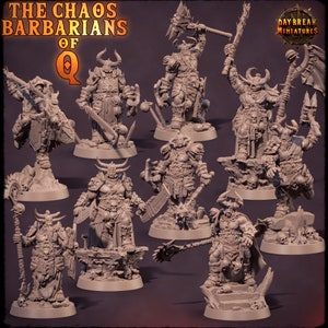 Die Chaos Barbaren von Q - KOMPLETTPACKUNG (32mm/54mm) - Daybreak Miniatures