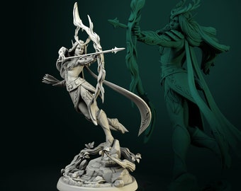 ニール エルフの女王 - ミニチュア 32 mm/75 mm スケールと胸像 - ホワイト ウェアウルフ タバーン