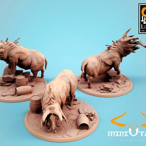 Cochons corrompus - Créatures de taille énorme - Miniature à l’échelle 32 mm - Seigneur de l’impression - Base 75 mm