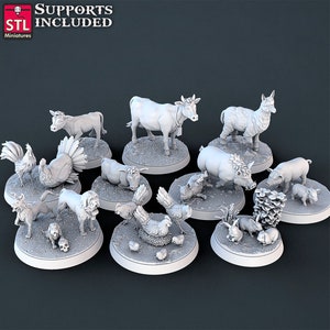 Farm Animals Set - 32mm Scale Miniatures