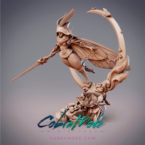 Mothfolk Sorceress - Anthyria, Noctuoidea Mage (with DnD 5ed. Stats) - Cobramode Miniatures