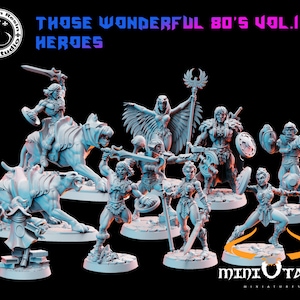 Those Wonderful 80&#39;s - Heroes - 32mm Scale Fantasy Miniature - RN Estudio