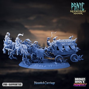 Moorefrost Haunted Carriage - 32mm Scale - Panic at Moorefrost Manor - Broken Anvil Miniatures
