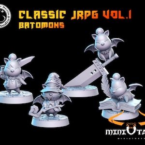 Classic JRPG Vol. 1 - Batomons - 32mm Scale Fantasy Miniature - RN Estudio