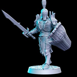 Amladril with Sword and Shield (Elven Deathknight) - 32mm Scale Fantasy Miniature - RN Estudio