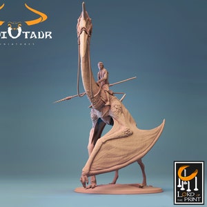 Quetzalcoatlus - enorm groot wezen - miniatuur op schaal van 32 mm - Lord of the Print - basis van 75 mm