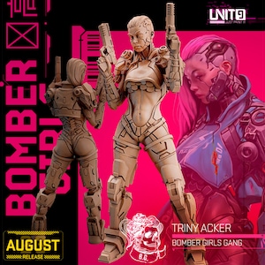 Triny Acker - Bomber Girls Gang - 32mm Scale - Unit9 Miniatures