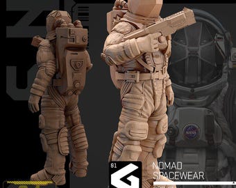 Miniature Sci-Fi / Cyberpunk 'Nomad Spacewear' Imprimée En 3D Pour Wargaming - Neuf