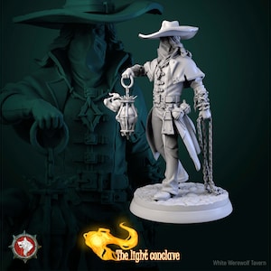 Roody Phantom Hunter - Miniature 32mm/75mm Scale and Bust - White Werewolf Tavern