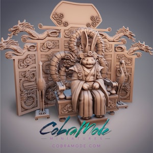 Rabbitfolk Empress - Moon Shadow, Guanghan Monarch - 32mm/54mm Scale Miniature - (with DnD 5ed. Stats) - Cobramode Miniatures