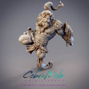 Jinhua, Xueren 3-Eyed Yeti Acolyte - 32mm/54mm Scale Miniature - (with DnD 5ed. Stats) - Cobramode Miniatures