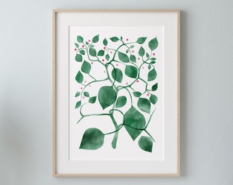 Herbologist board Botanical wall art decor Green Leaves Floral giclee Print  Fresh and Modern Wall art Decor for your home