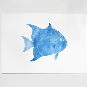 Blue Fish Set of 4 printable artworks Ocean Seascape Wall decor, bathroom beach house, Nursery Kids rooms, image 8