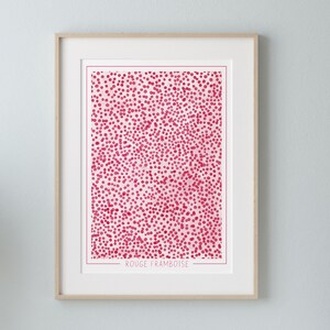 Raspberry Monochromatic art, Printable, Dots, Graphic Wall Art, Trendy Modern Decor for your home image 5