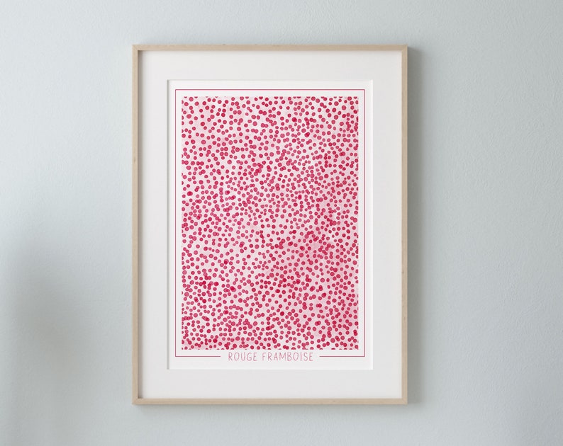 Raspberry Monochromatic art, Printable, Dots, Graphic Wall Art, Trendy Modern Decor for your home image 5