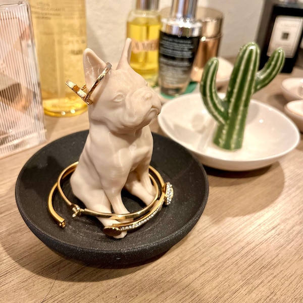 Bulldog Ring Dish| Creative Vanity Organizer| Rings/Bracelets Tray| Jewelry Ring Accessories Holder| Vanity Gift| Holiday Gift