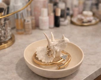 Triceratops Ring Holder Dish|| Entryway Key Tray| Ring/Bracelets Organizer| Tabletop Key Bowl| Creative Home Decor| Holiday Gift