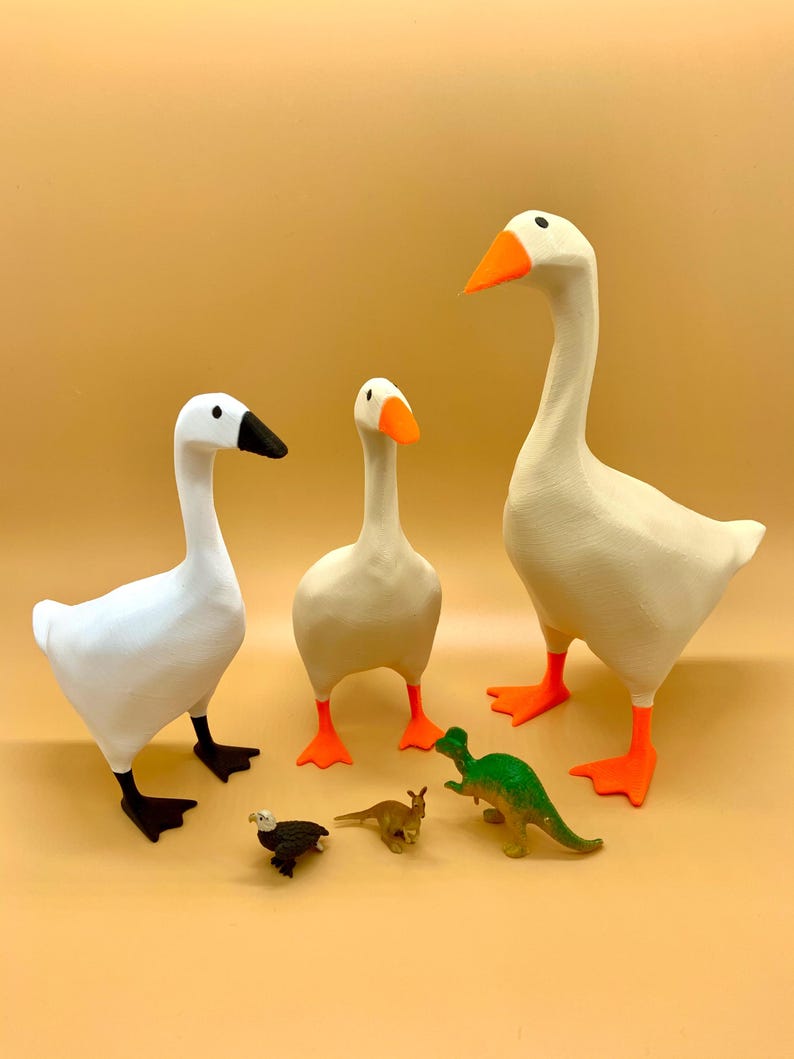 Untitled Goose Key Holder Magnetic_ Tool Holder Magnetic_ Home Miniature Decoration_ Holiday Gift_ Nintendo Switch Untitled Goose Miniature White and Black