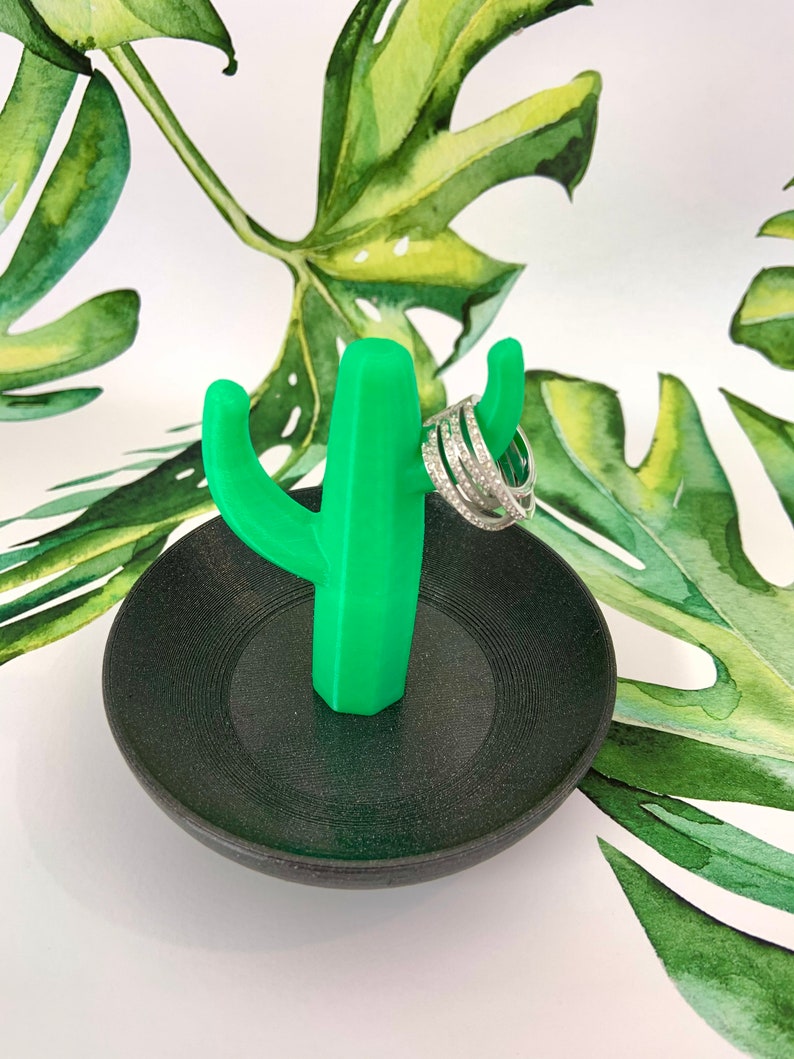 Ring Holder Dish Cactus/_ RingsBracelets Organizer/_3D printed/_ Multi-Color/_ Gift