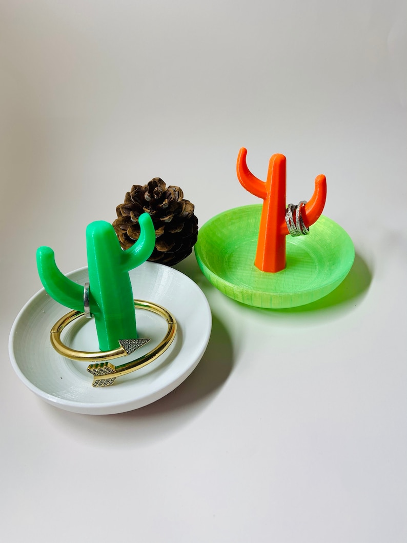 Ring Holder Dish Cactus/_ RingsBracelets Organizer/_3D printed/_ Multi-Color/_ Gift