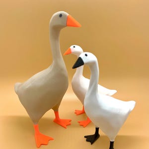 Untitled Goose Key Holder Magnetic_ Tool Holder Magnetic_ Home Miniature Decoration_ Holiday Gift_ Nintendo Switch Untitled Goose Miniature Tan/Ivory and Orange
