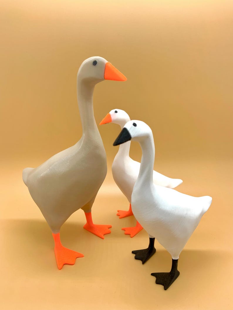 Untitled Goose Key Holder Magnetic_ Tool Holder Magnetic_ Home Miniature Decoration_ Holiday Gift_ Nintendo Switch Untitled Goose Miniature Tan/Ivory and Orange
