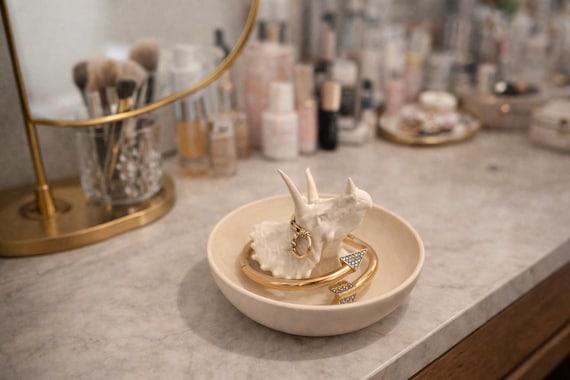 Triceratops Ring Holder Dish|| Entryway Key Tray| Ring/Bracelets Organizer| Tabletop Key Bowl| Creative Home Decor| Holiday Gift