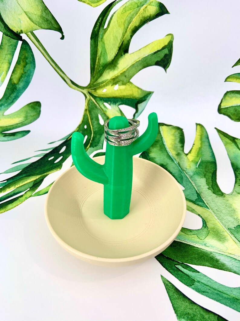 Ring Holder Dish Cactus/_ RingsBracelets Organizer/_3D printed/_ Multi-Color/_ Gift