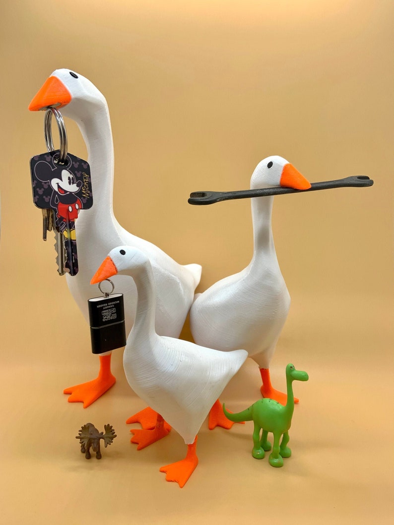 Untitled Goose Key Holder Magnetic_ Tool Holder Magnetic_ Home Miniature Decoration_ Customizable Gift_Untitled Goose Miniature (3D Printed) 