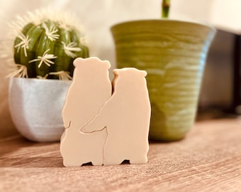 Custom Bear Puzzle Decor| Custom Name Figurine For Family Friend 2 Person| Home Decor| Family Keepsake| House Warming| New born gift