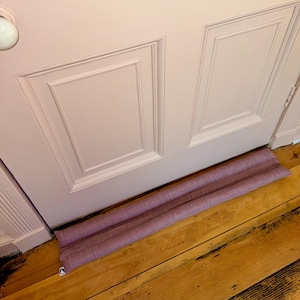 Double-Sided Draught Excluder – Handmade in the UK | Sustainable Wool Filled | Coated Cotton | Custom Sizes | Husala Homeware | Purple