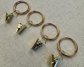 Anillas para cortina de café de 25 mm con clips / Acabado plateado o dorado