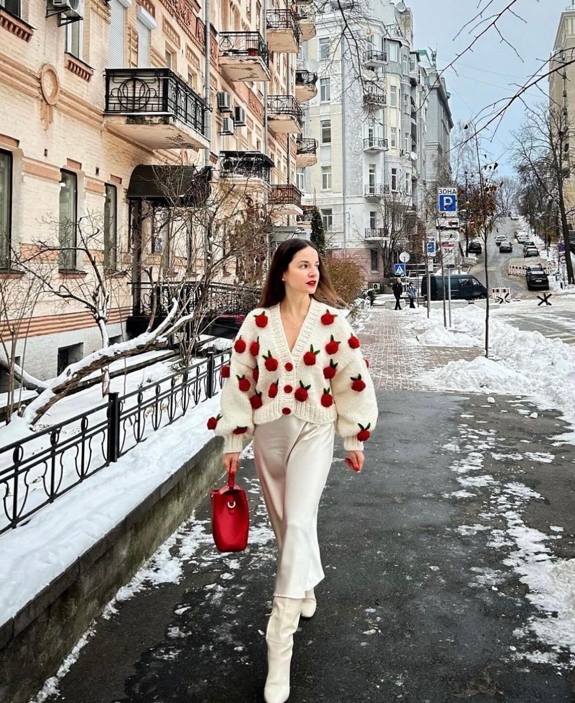 Summer Rose , Red Rose ,rose Embroidered Knit Cardigan , Woman