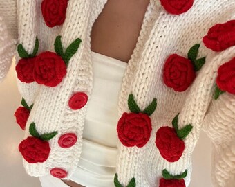 Textured Knit Cropped Cardigan in Rose Pink by Voodoo Vixen