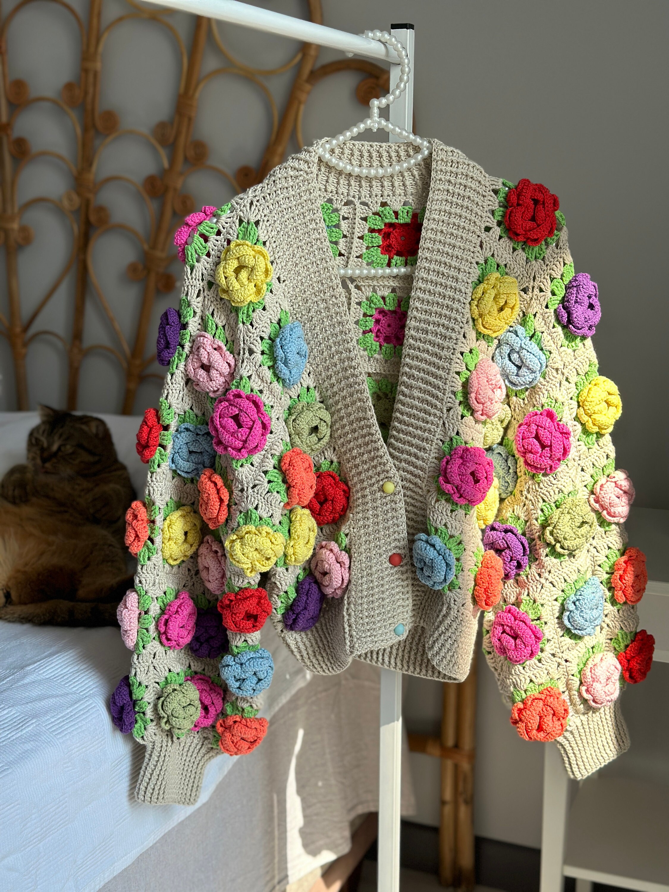 こと様 leinwande / Flower Knitted Cardigan Leinwande flower knitted cardigan