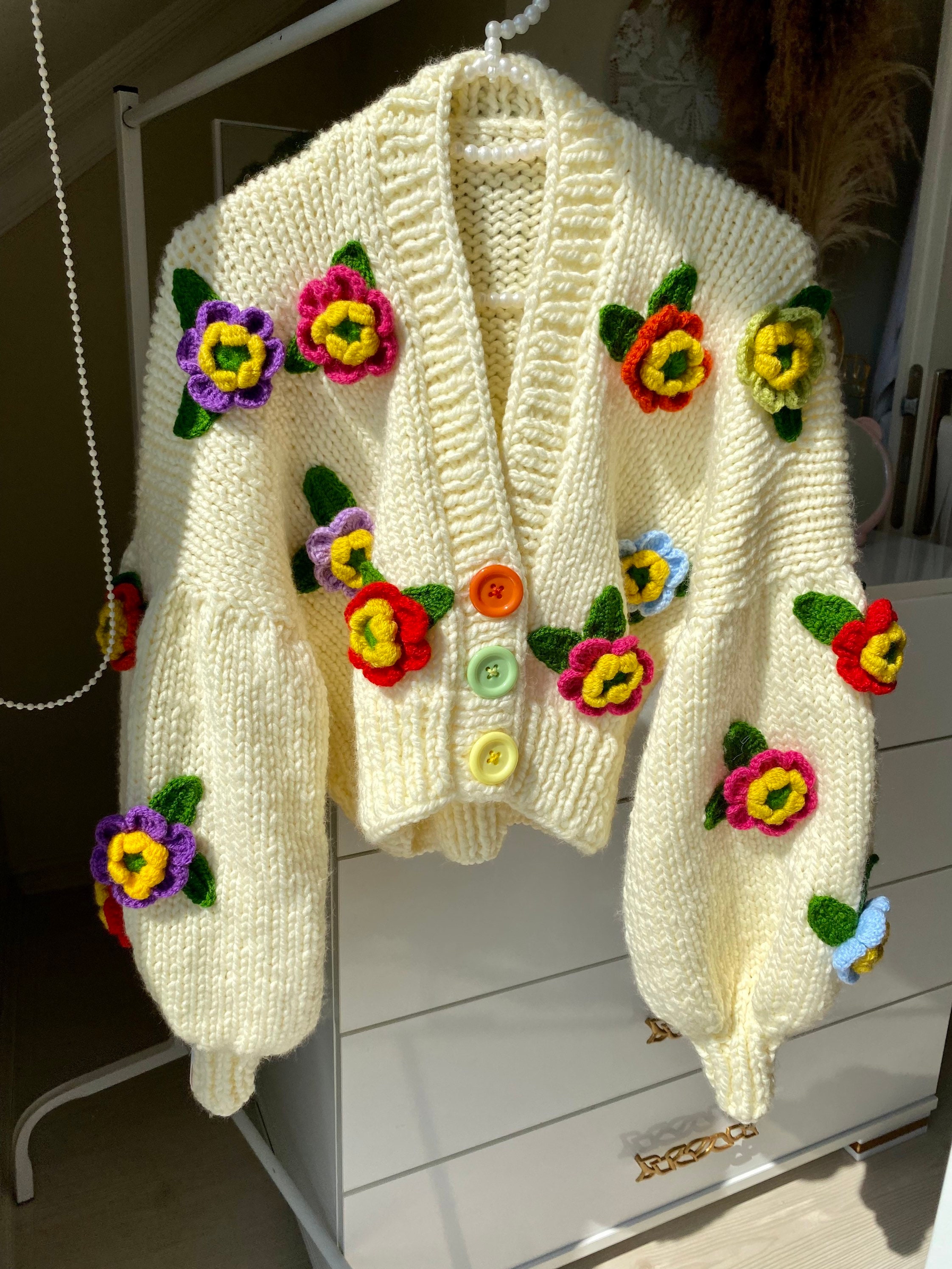 Leilayca Spring Blossom 3d Fluffy Floral Cardigan Cute | Etsy