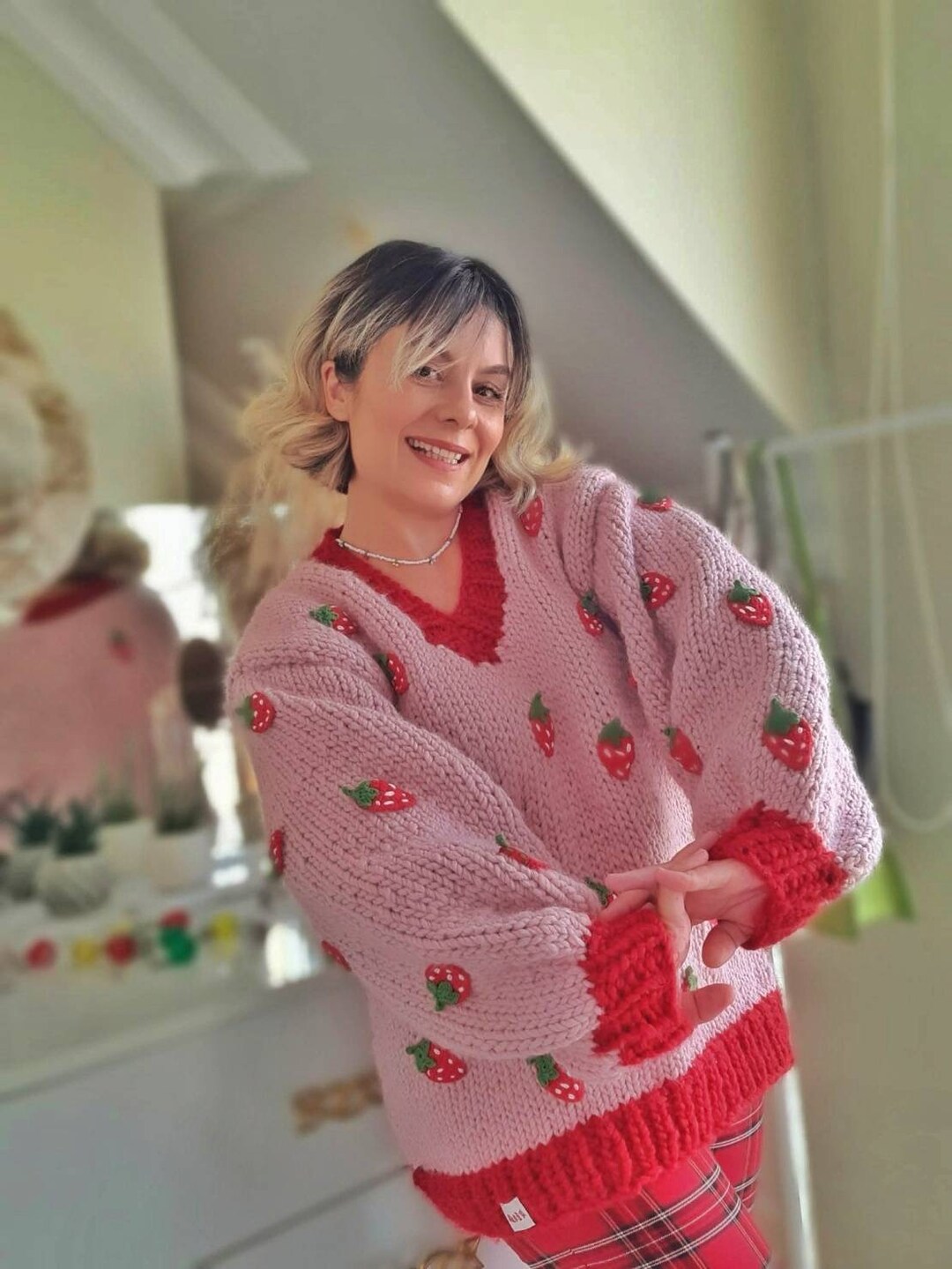 Leilayca ,vintage Roses Cardigan ,floral Cardigan ,chunky Cardigan ,vintage  Knit Cardigan ,knit Jacket,rose Pattern,christmas Gifts for Her -  New  Zealand