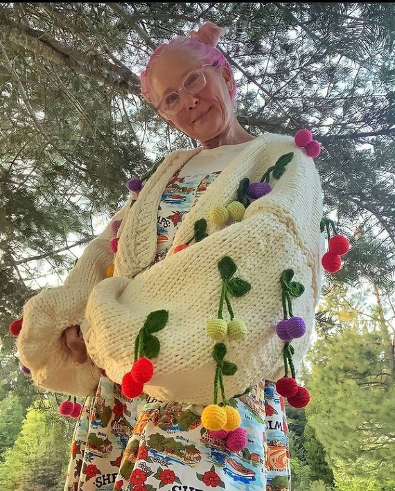 Leilayca Candy Cardigan Crop Cherry Cardigan 3d Cherry - Etsy UK