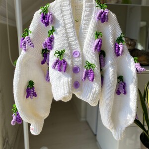 JDY - Jdyhaylee L/S Flower Cardigan Knt - 5025997 Antique White Melange